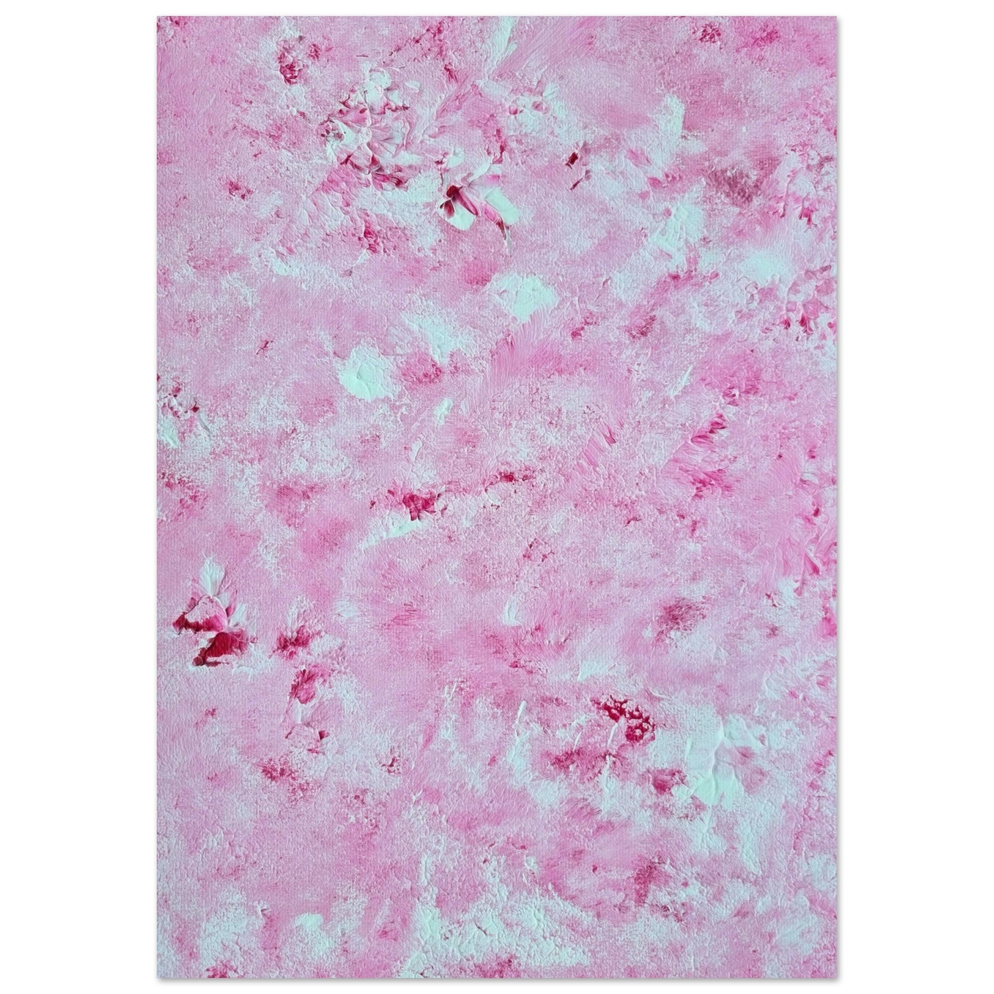 Red and white, Feel good one of one-of-a-kind colorful abstract art poster created from an original painting by up-and-coming scandinavian artist Jeanette Haga as decor in a modern home