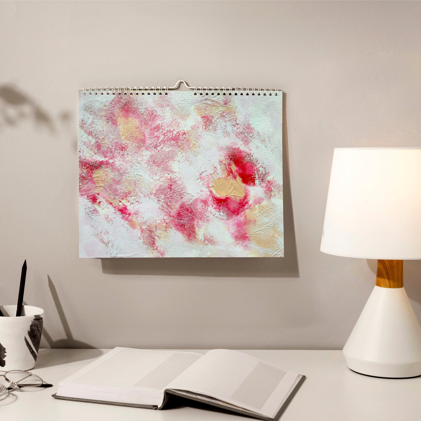 Abstract Art Wall Calendars 2026 A4 Horizontal